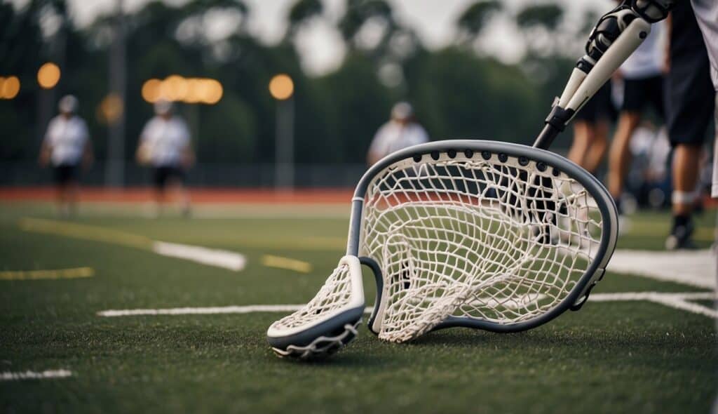 Lacrosse field with equipment and game gear