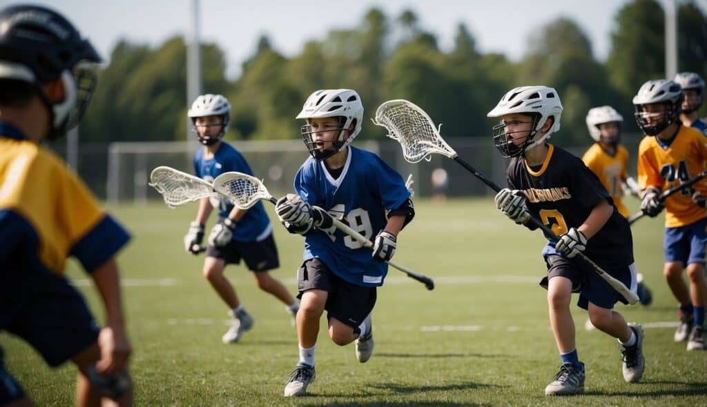 A lacrosse camp with various age groups in a structured camp setting